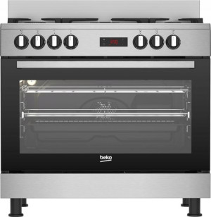 Kuchnia gazowo elektryczna BEKO 5 PALNIK 90cm inox
