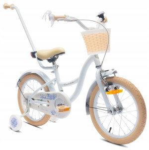 Rower dla dziewczynki 14 cali Flower bike babyblue