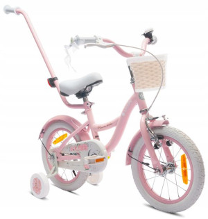 Rower dla dziewczynki 14 cali Flower bike różowy