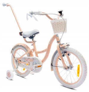 Rower dla dziewczynki 16 cali Flower bike morelowy