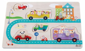 Drewniane puzzle dla dzieci Ulica 6el.
