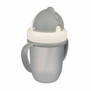 Kubek ze składaną rurką 210ml szary 9m+ Canpol