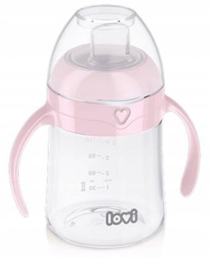 Pierwszy kubek z ustnikiem 150ml 6m+ róż Lovi