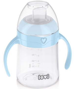 Pierwszy kubek z ustnikiem 150ml 6m+ blue Lovi
