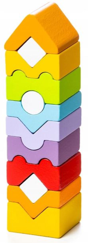 Klocki drewniane wieża mała 18m+ Cubika