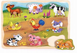 Puzzle drewniane Pinezki domowe 18m+ Brimarex