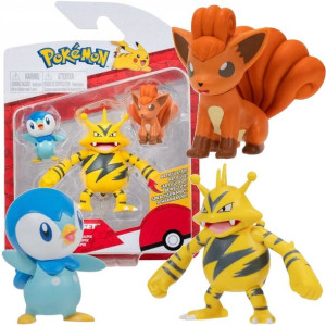 Pokemon figurki bitewne Piplup Electabuzz Vulpix