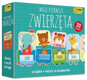 Moje pierwsze zwierzęta Puzzle + książka Wilga