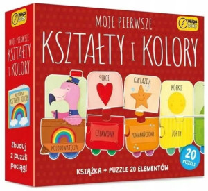 Moje pierwsze kształty kolory Puzzle + książka