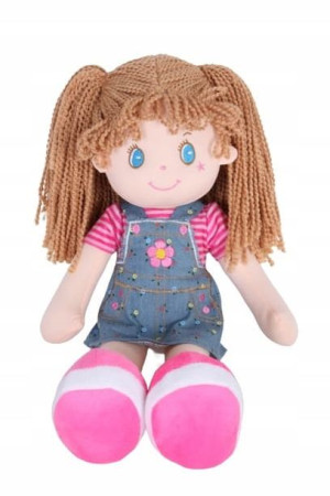 Lalka szmacianka 45cm brązowe włosy Smily Play