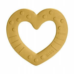 Gryzak Baby Bitie Heart Mustard 3m+ Bibs
