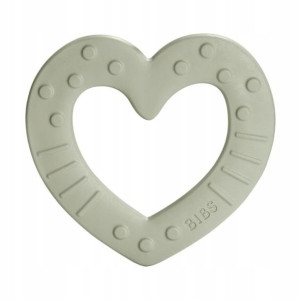 Gryzak Baby Bitie Heart Sage 3m+ Bibs