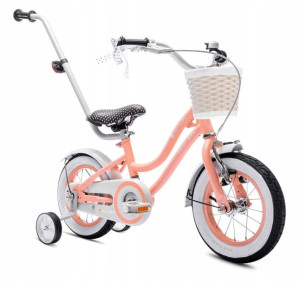Rowerek dla dziewczynki 12 cali Heart Bike morelow