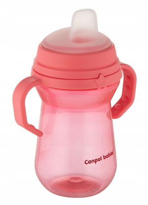 Kubek silikonowy ustnik FirstCup 250ml róż Canpol