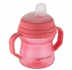Kubek silikonowy ustnik FirstCup 150ml róż Canpol