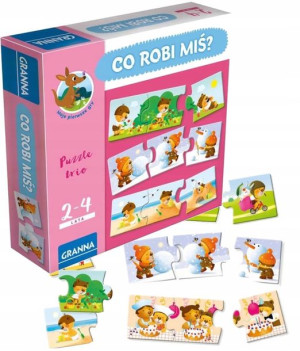 Gra Puzzle trio Co robi miś? Granna