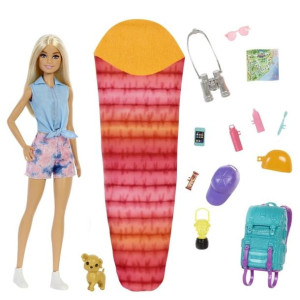 Lalka Barbie blond na kempingu + akcesoria Mattel