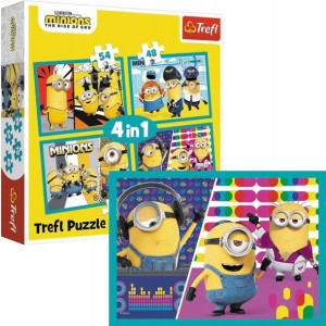 Puzzle 4w1 Wesoły Świat Minionków Trefl