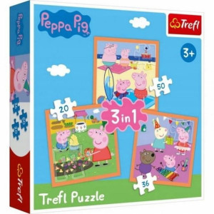 Puzzle 3w1 Pomysłowa Świnka Peppa Trefl