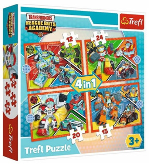 Puzzle 4w1 Akademia transformersów 3+ Trefl
