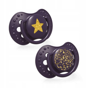 Smoczek silikonowy Stardust violet 2szt 3-6 m Lovi