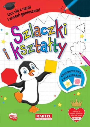 Szlaczki i kształty Kolorowanka z naklejkami Marte