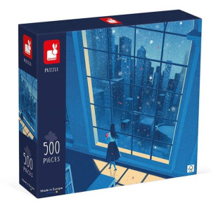Janod Puzzle artystyczne Nocny widok błękit 500el