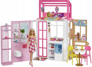 Barbie Kompaktowy domek + Lalka Mattel