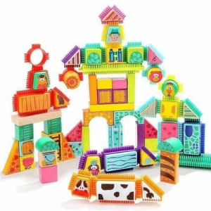 Klocki drewniane Jeżyki 80 el. 24m+ Top Bright