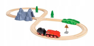 Brio World Zestaw z kolejką na parę na baterię