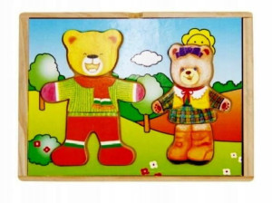 Układanka drewniana Miś z dzieckiem Top Bright
