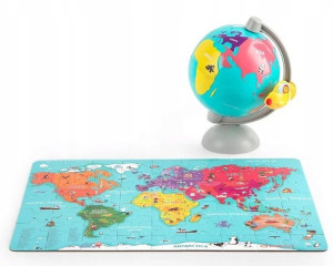 Top Bright Puzzle Mapa Świata Drewniane Globus