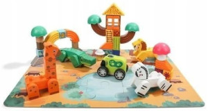 Klocki drewniane Puzzle Safari 82 el. Top Bright