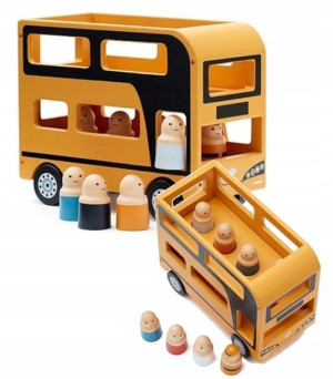 Kids Concept Drewniany Autobus piętrowy pojazd