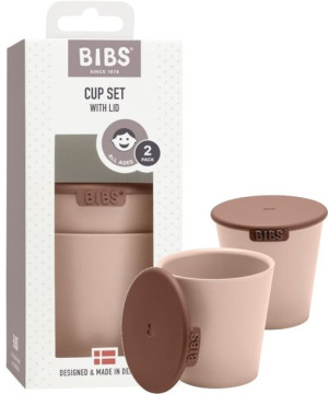 Bibs 2 kubeczki pokrywki do picia dla dzieci Blush