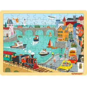 Puzzle drewniane Port 100 elementów 3+ Top Bright