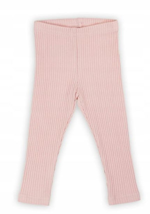 Legginsy niemowlęce prążkowe pudrowy róż 68 Nicola