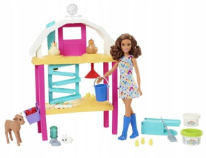 Lalka Barbie Farma radosnych kurek Zestaw Mattel