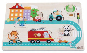 Puzzle dla dzieci drewniane Ulica 7 el.