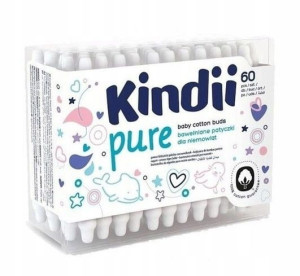 Patyczki higieniczne dla niemowląt 60szt Kindii