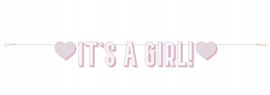 Baner Baby Shower It's a Girl! różowy Godan