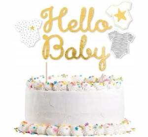 Topper na tort Baby Shower Hello Baby Godan