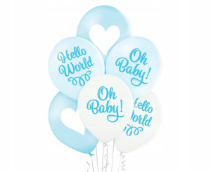 Balony na Baby Shower Oh Baby Boy 6szt. Godan