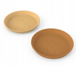 Talerzyk dla dziecka Kiddish Elphee Mustard 2 szt.