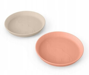 Talerzyk dla dziecka Kiddish Elphee Sand/Coral 2 s