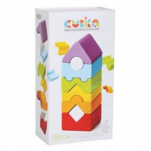 Klocki drewniane Kolorowa wieża 18m+ Cubika