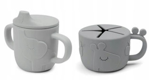Done by Deer Kubek na przekąski Peekaboo Grey 2szt