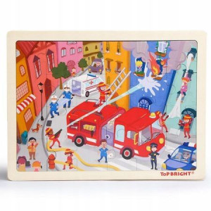 Puzzle drewniane Strażacy 24 el. Top Bright