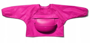 Śliniak z rękawkami i kieszonką Pink Oxo