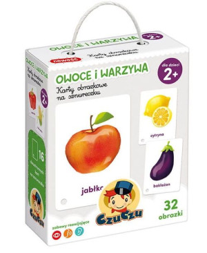 Karty obrazkowe na sznureczku Owoce i warzywa 2+ C